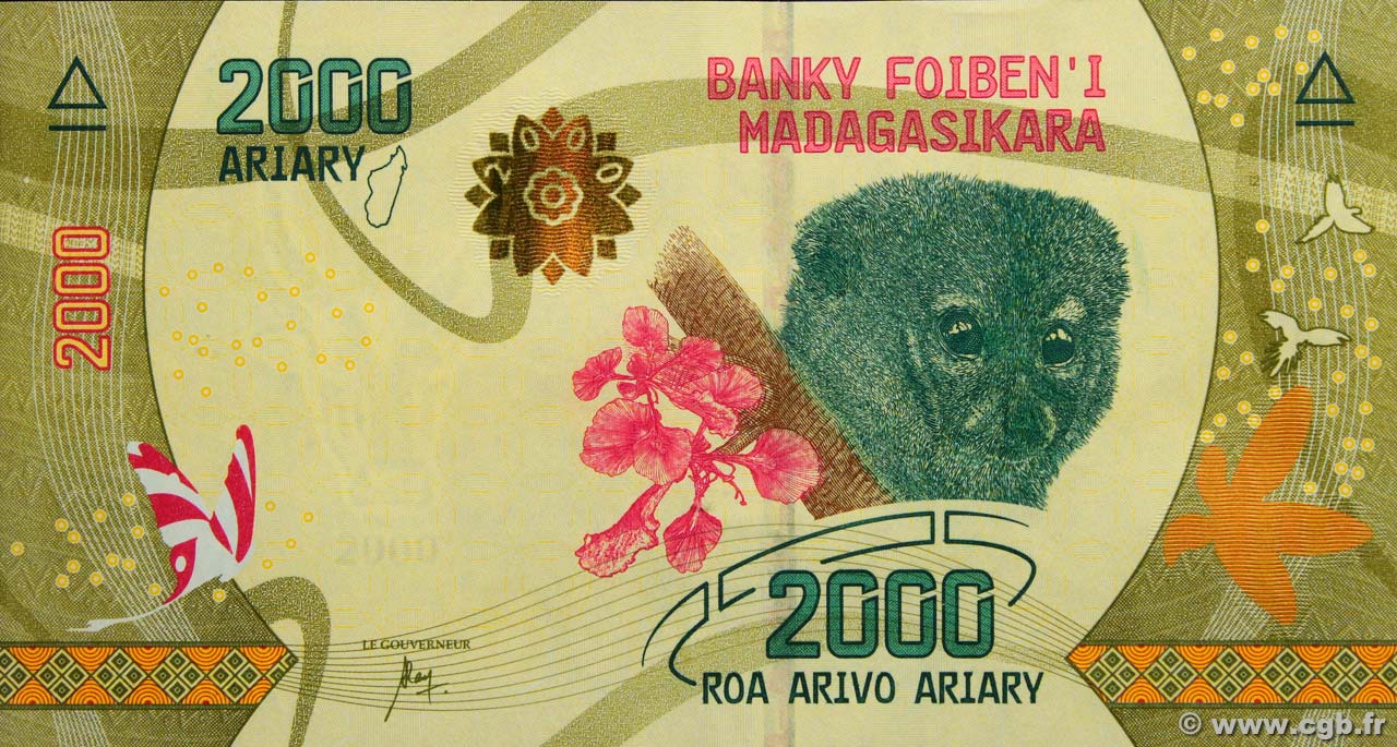 2000 Ariary MADAGASKAR  2017 P.101 ST