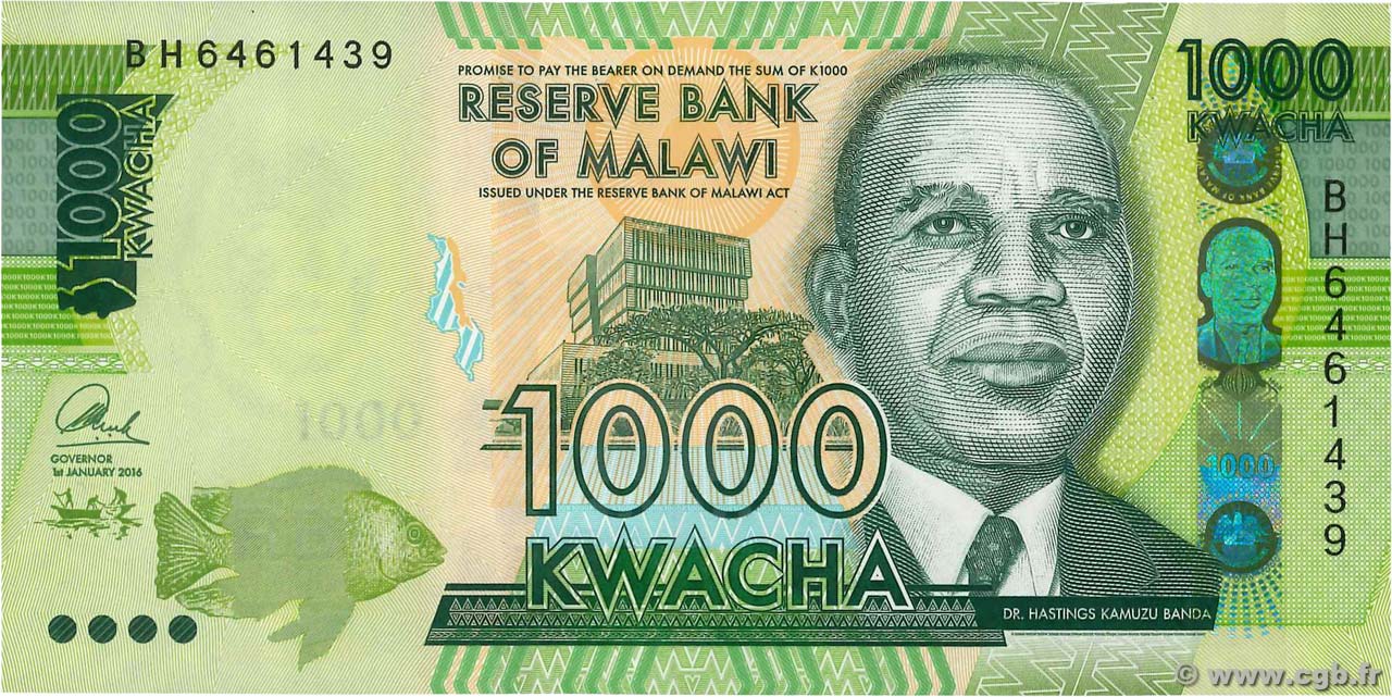 1000 Kwacha MALAWI  2016 P.67 FDC