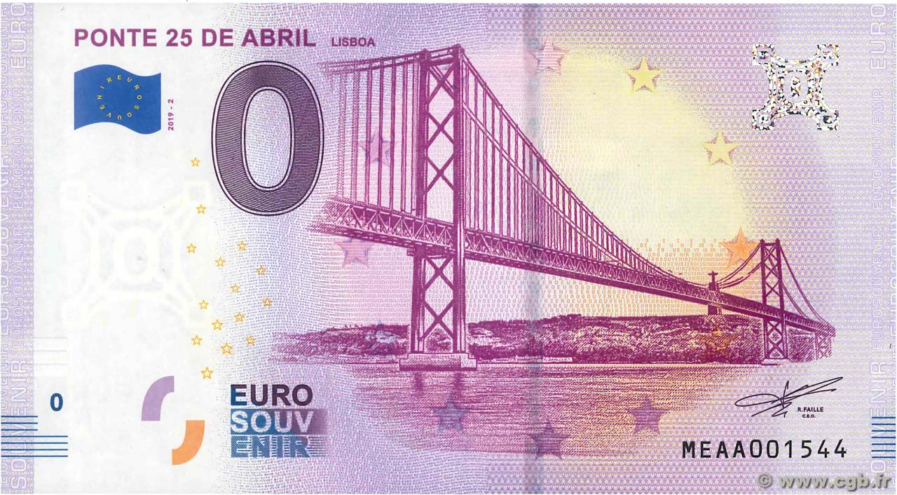 0 Euro PORTUGAL Lisbonne 2019  FDC