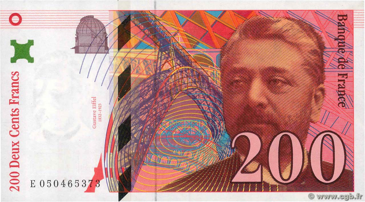 200 Francs EIFFEL FRANCE  1997 F.75.04b AU