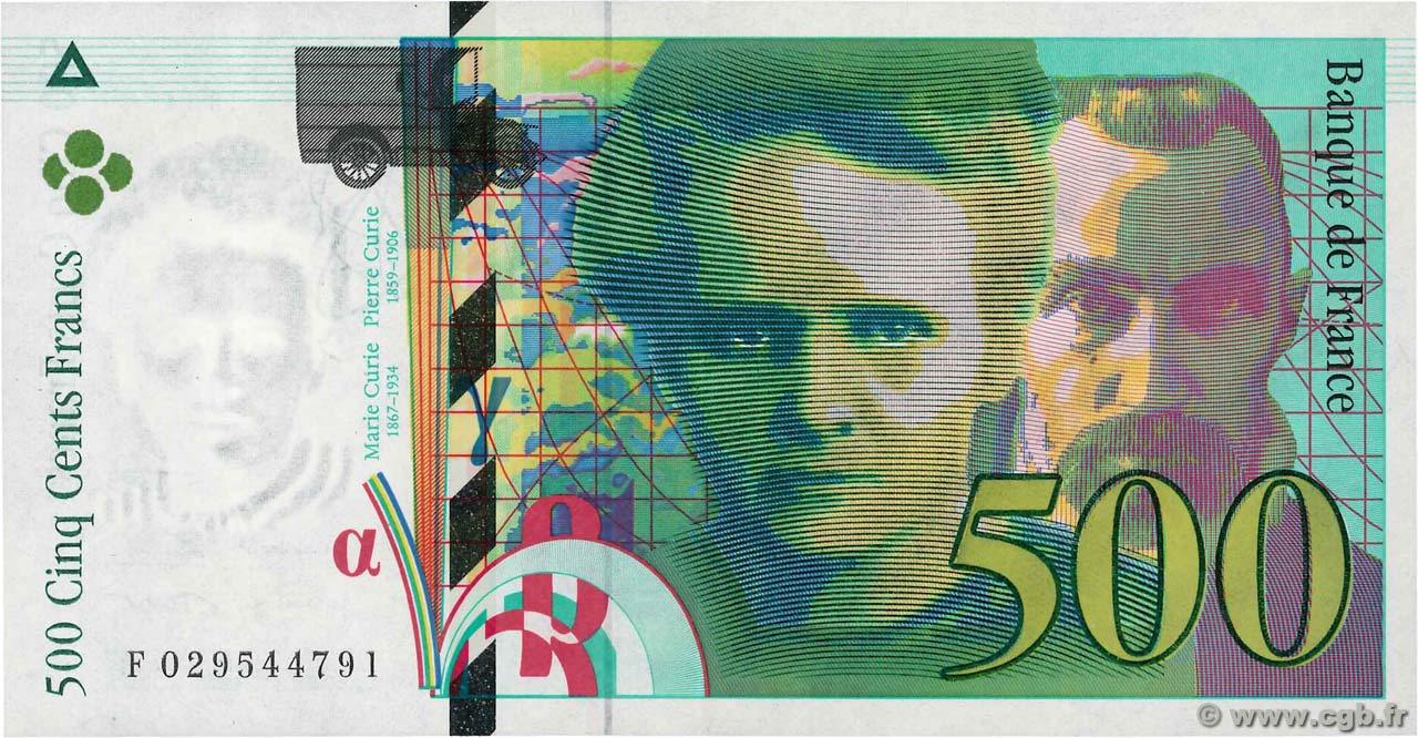 500 Francs PIERRE ET MARIE CURIE FRANCIA  1994 F.76.01 EBC+