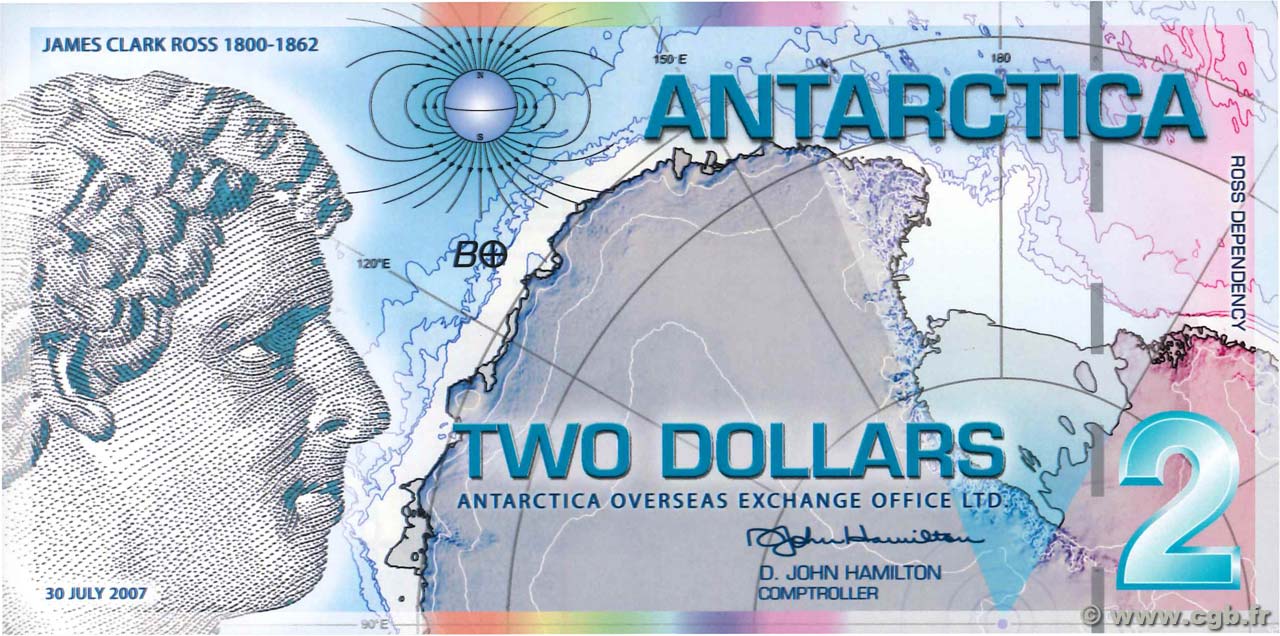 2 Dollars ANTARCTIQUE  2007  UNC