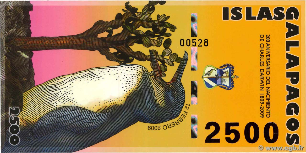 2500 Nouveaux Sucres ISOLE GALAPAGOS  2009  FDC