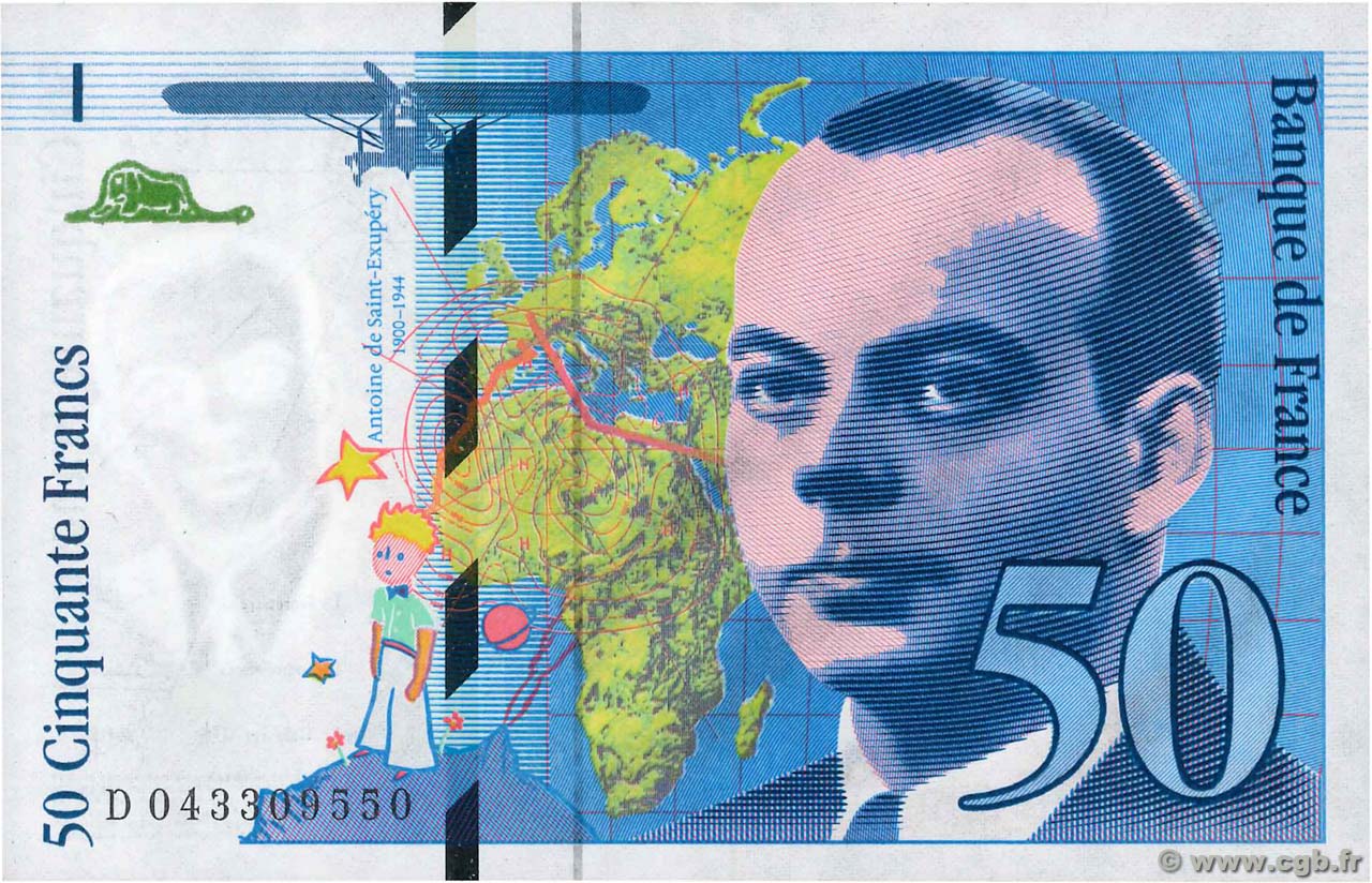 50 Francs SAINT-EXUPÉRY modifié FRANCE  1997 F.73.04 SPL