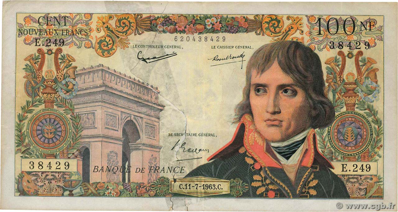 100 Nouveaux Francs BONAPARTE FRANCE  1963 F.59.22 B