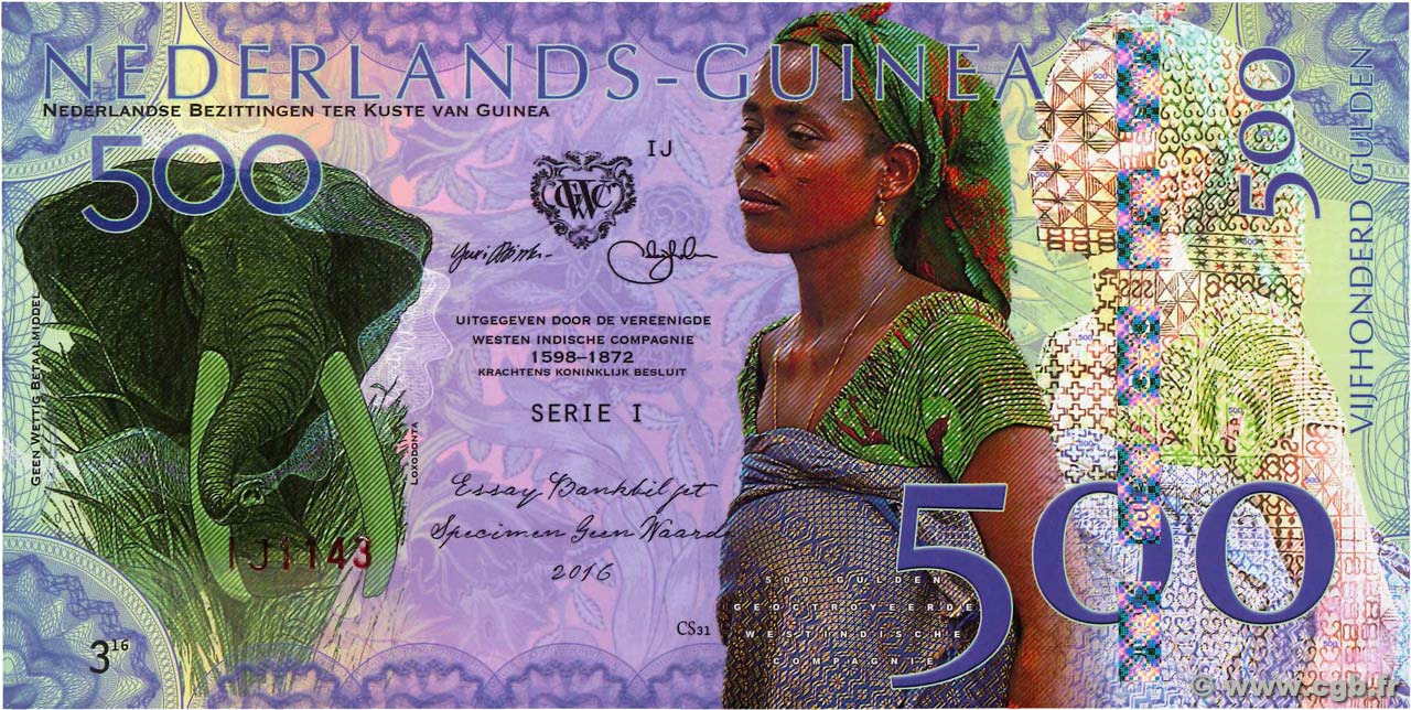 500 Gulden NETHERLANDS NEW GUINEA  2016 P.- UNC