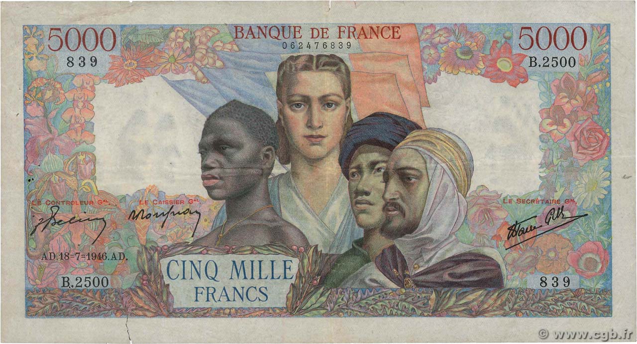 5000 Francs EMPIRE FRANÇAIS FRANCE  1946 F.47.55 F