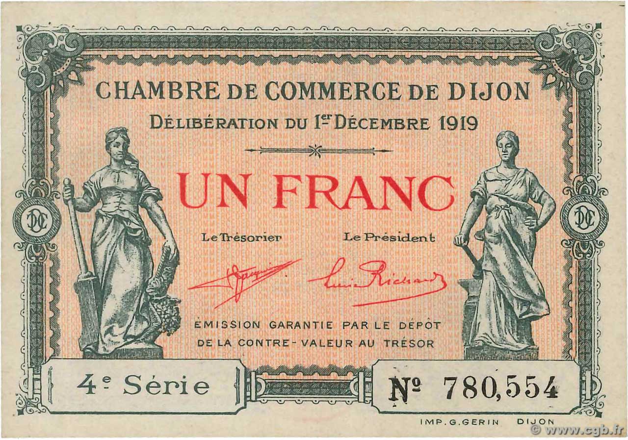 1 Franc FRANCE regionalism and various Dijon 1919 JP.053.20 AU+