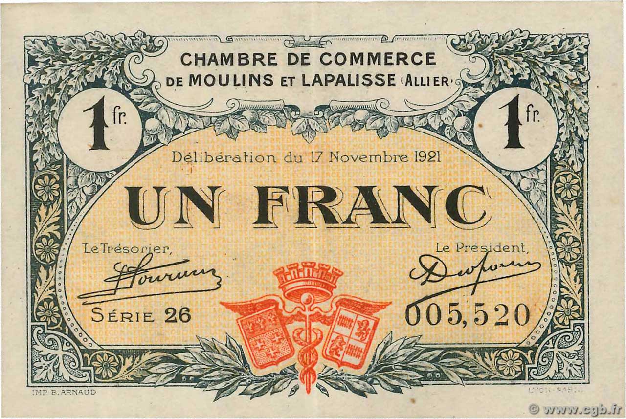 1 Franc FRANCE régionalisme et divers Moulins et Lapalisse 1921 JP.086.24 SPL
