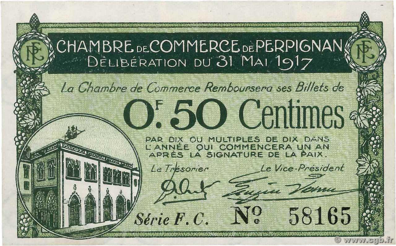 50 Centimes FRANCE régionalisme et divers Perpignan 1917 JP.100.21 SPL+