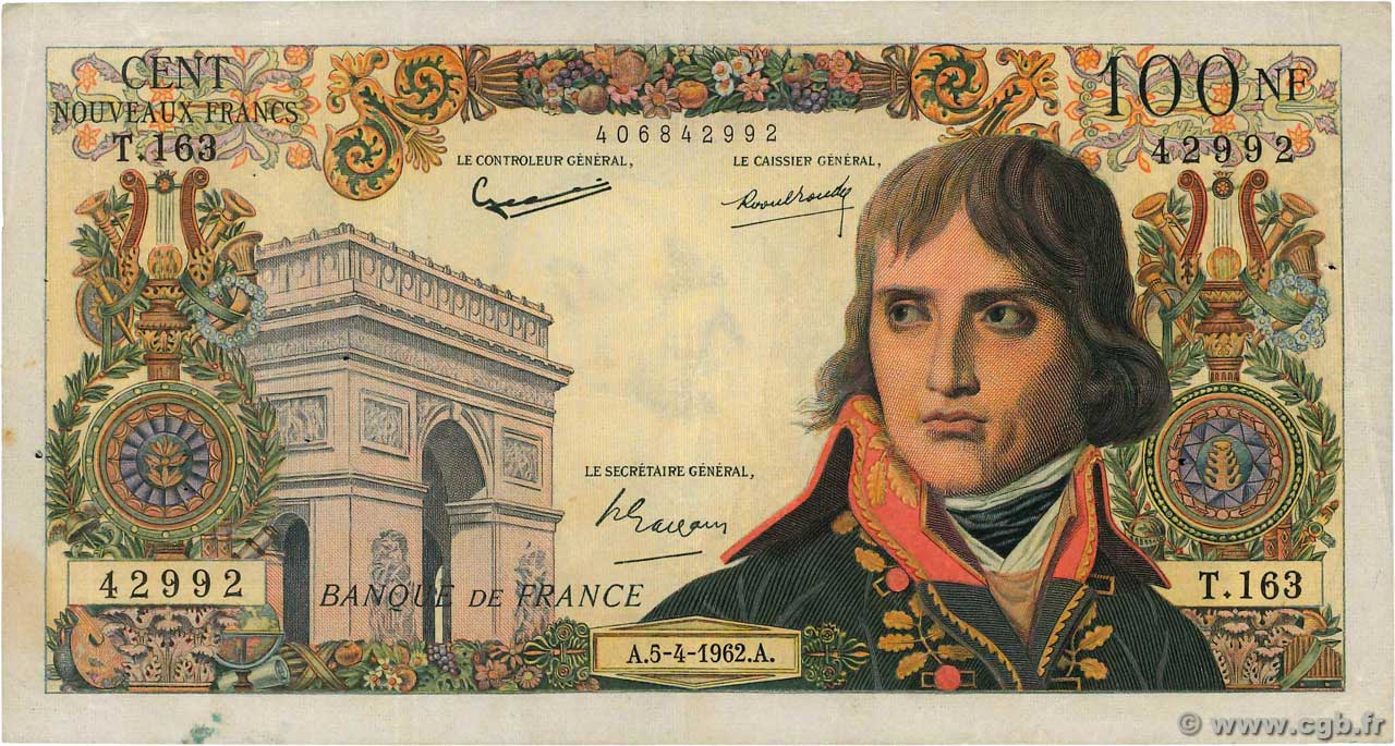 100 Nouveaux Francs BONAPARTE FRANCE  1962 F.59.15 TB