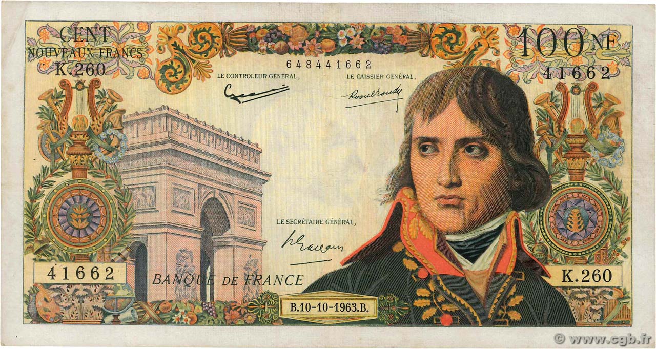 100 Nouveaux Francs BONAPARTE FRANKREICH  1963 F.59.23 S