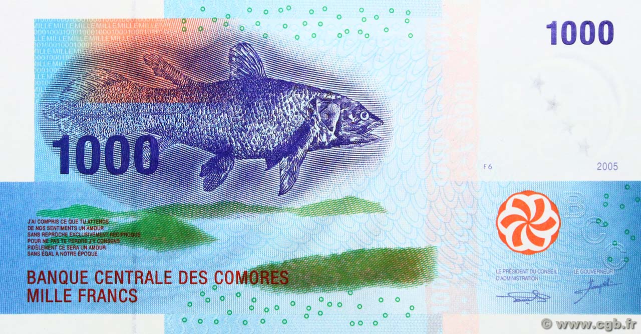 1000 Francs COMORES  2005 P.16a NEUF