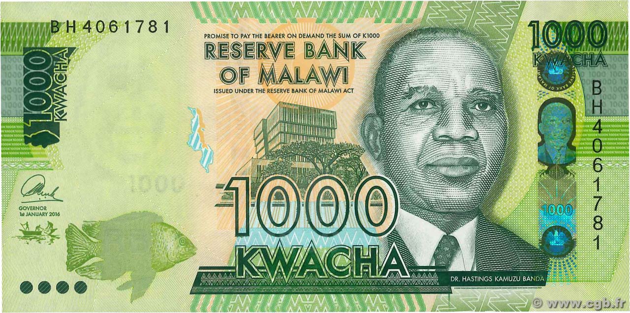 1000 Kwacha MALAWI  2016 P.67b NEUF
