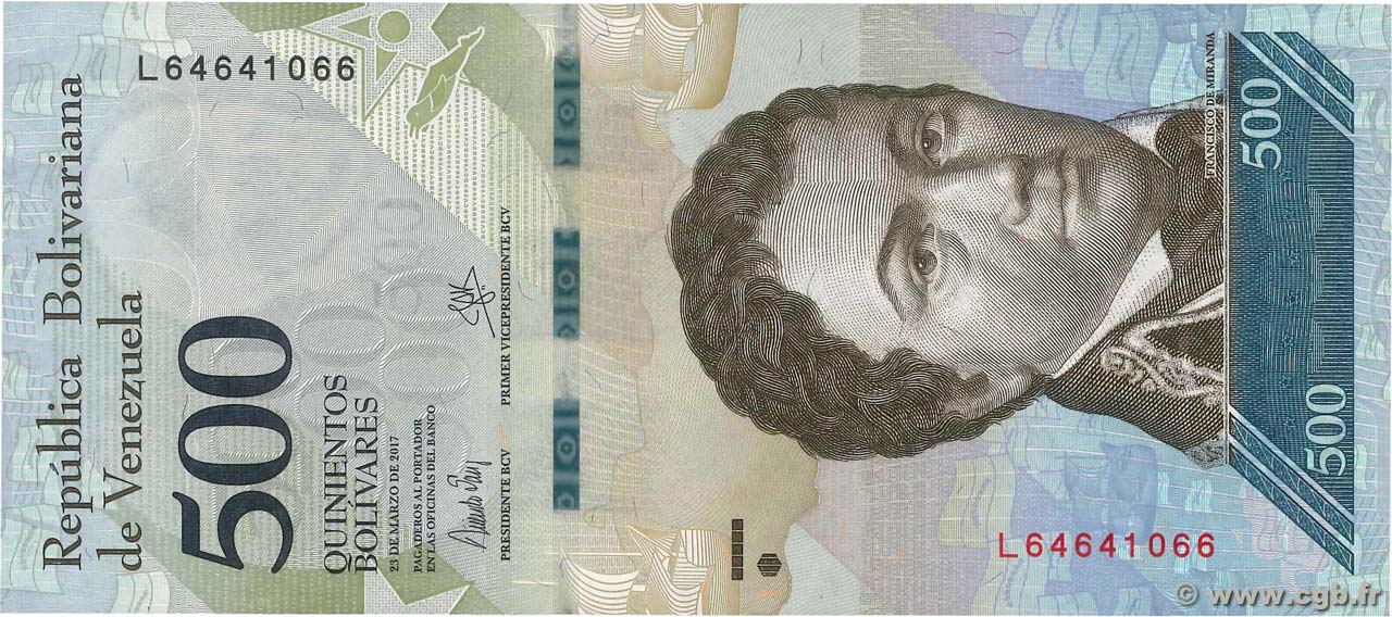 500 Bolivares VENEZUELA  2017 P.094b pr.NEUF