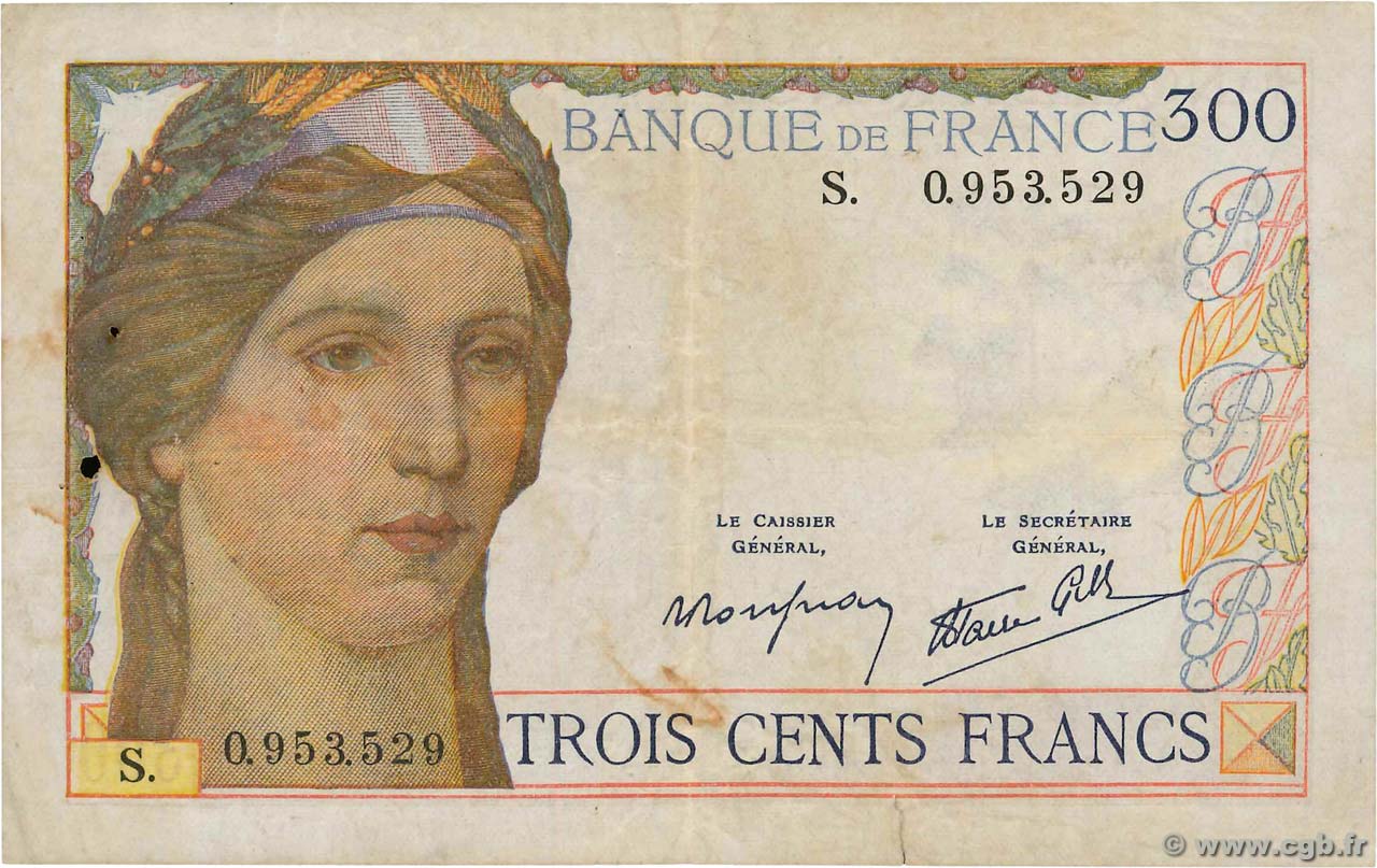 300 Francs FRANCE  1939 F.29.03 pr.TB
