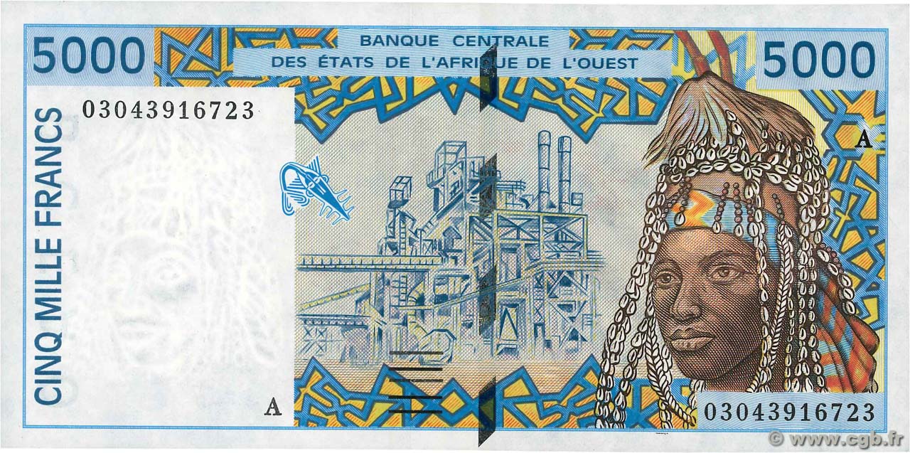 5000 Francs ÉTATS DE L AFRIQUE DE L OUEST  2003 P.113Am pr.NEUF