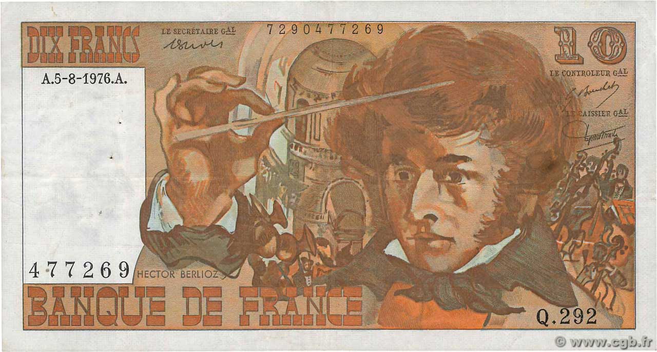 10 Francs BERLIOZ FRANCE  1976 F.63.20 F