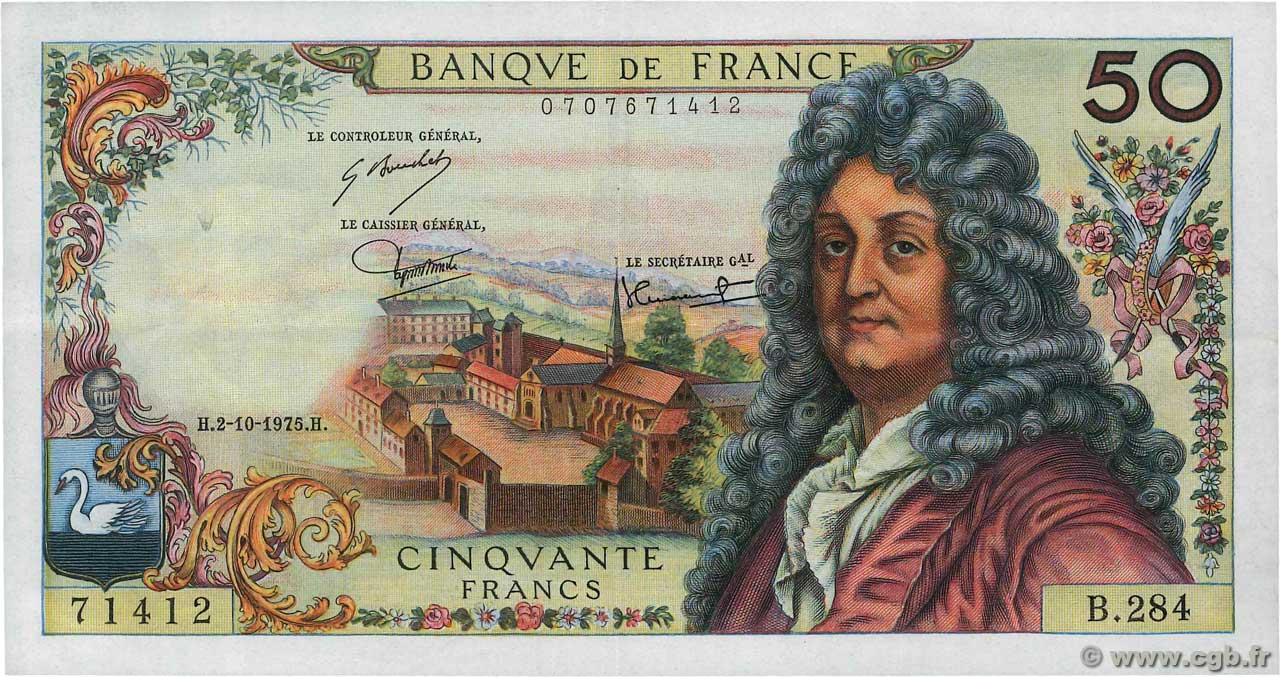 50 Francs RACINE FRANCE  1975 F.64.31 pr.SUP