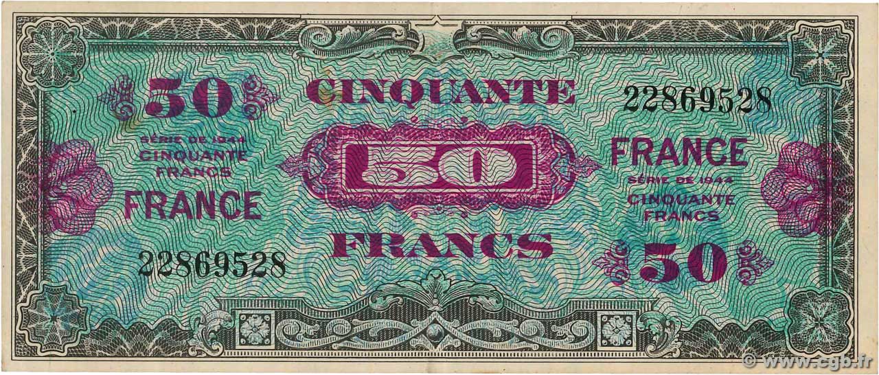 50 Francs FRANCE FRANKREICH  1945 VF.24.01 SS