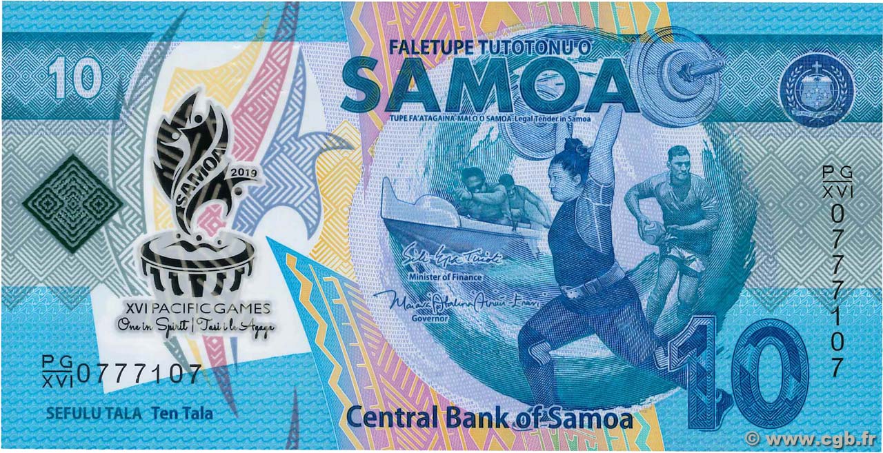 10 Tala Commémoratif SAMOA  2019 P.45 FDC