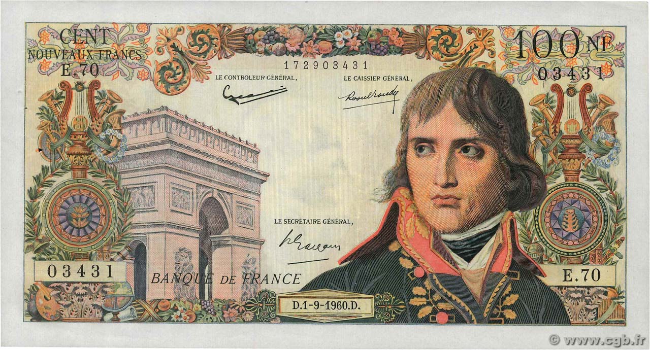 100 Nouveaux Francs BONAPARTE FRANCE  1960 F.59.07 pr.SUP