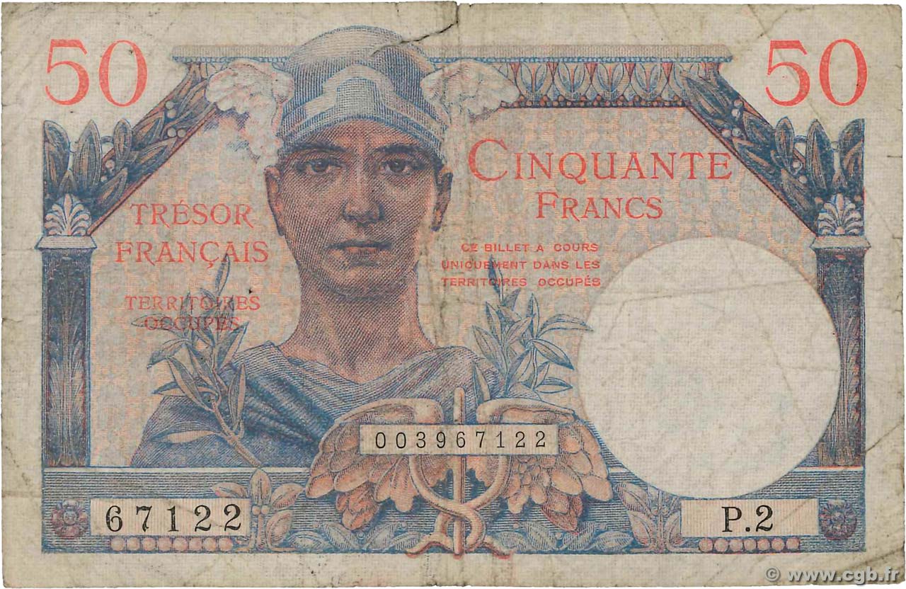 50 Francs TRÉSOR FRANÇAIS FRANCE  1947 VF.31.02 G