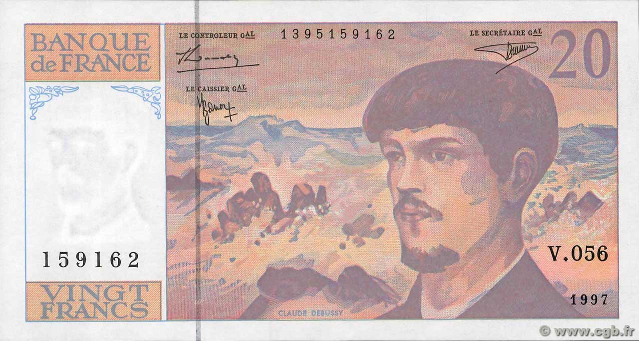 20 Francs DEBUSSY Modifié FRANCIA  1997 F.66ter.02 SC