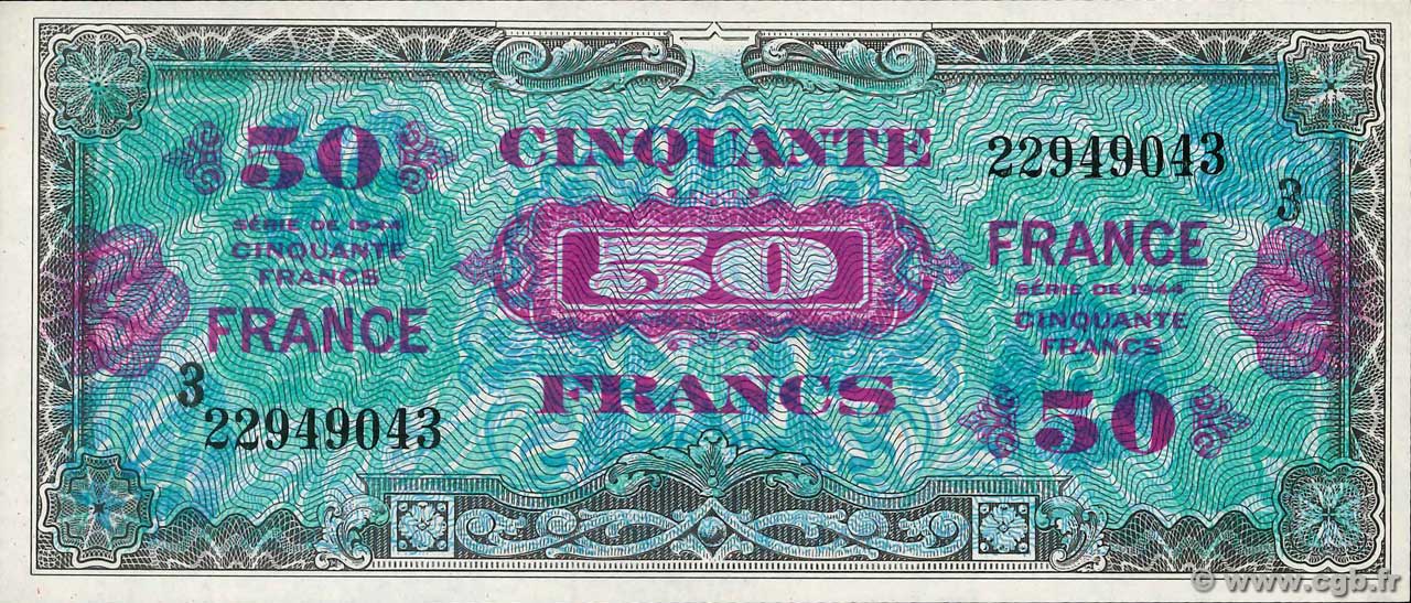 50 Francs FRANCE FRANCIA  1945 VF.24.03 SC+