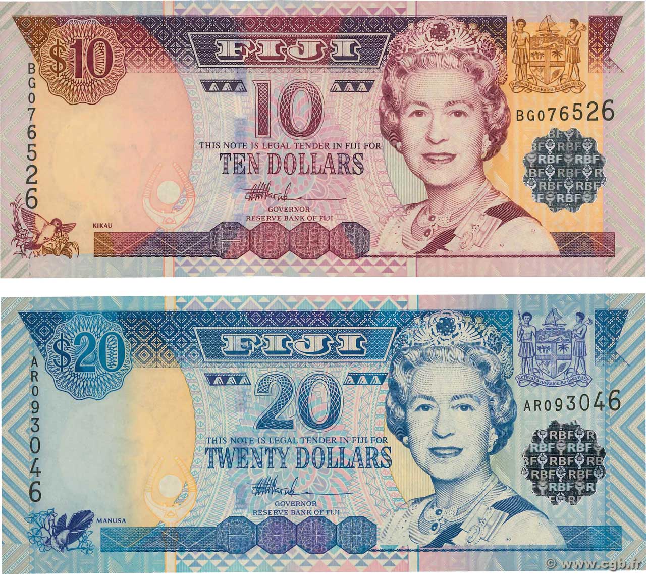 10 et 20 Dollars Lot FIYI  2002 P.106a et P.107a FDC