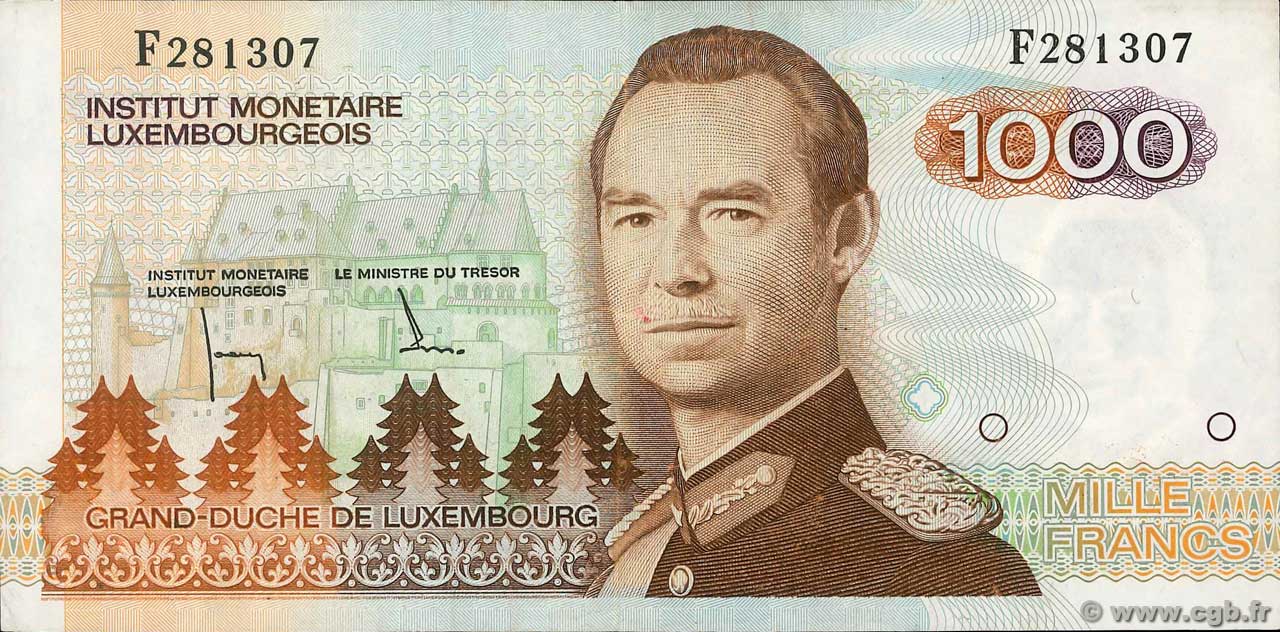 1000 Francs LUXEMBOURG  1985 P.59a TTB
