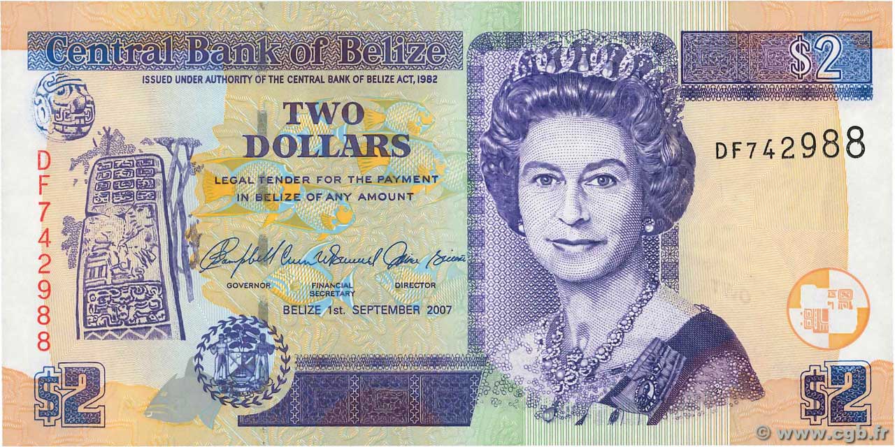 e-auction 367-280276 - 2 dollars belize 2007 p.66c
