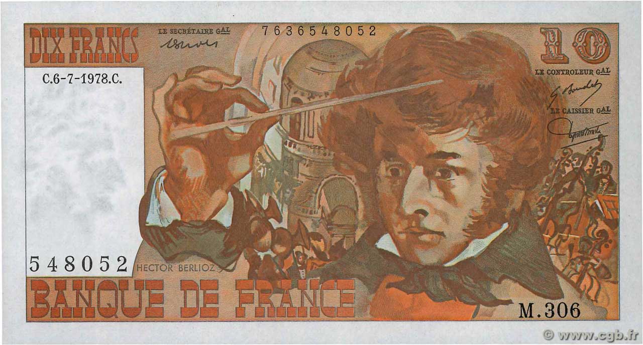 10 Francs BERLIOZ FRANCIA  1978 F.63.25 SC+