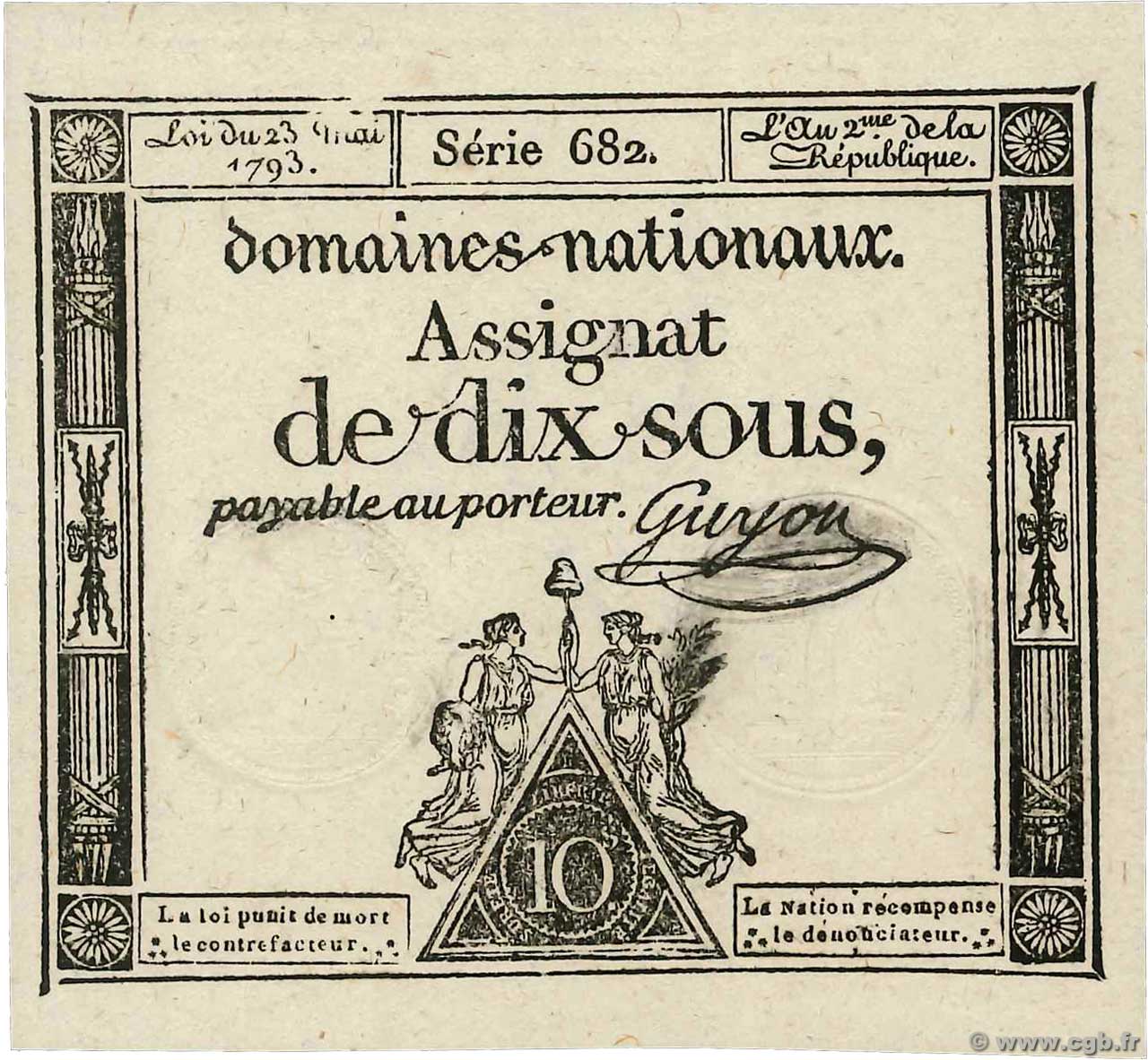 10 Sous variété FRANCE  1793 Ass.40c NEUF