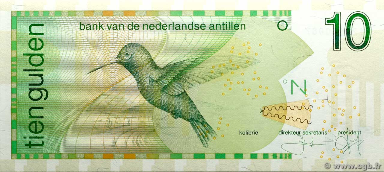 10 Gulden NETHERLANDS ANTILLES  2003 P.28c UNC