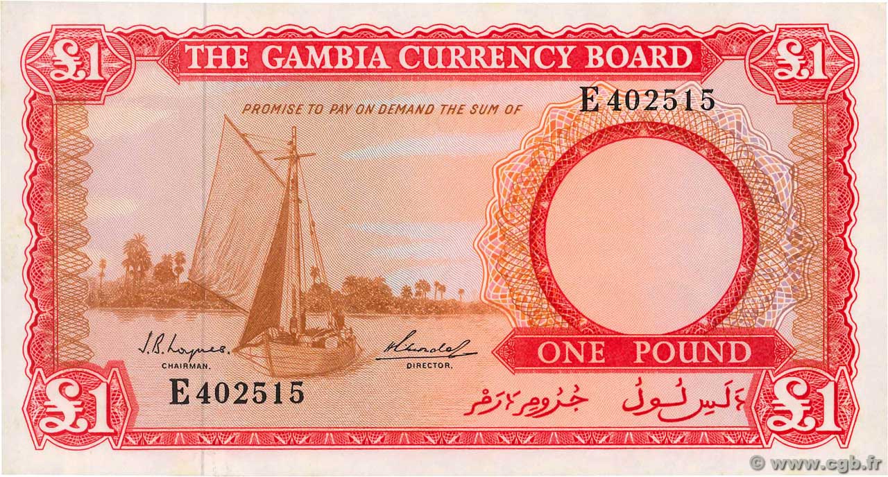 1 Pound GAMBIA  1965 P.02a fST