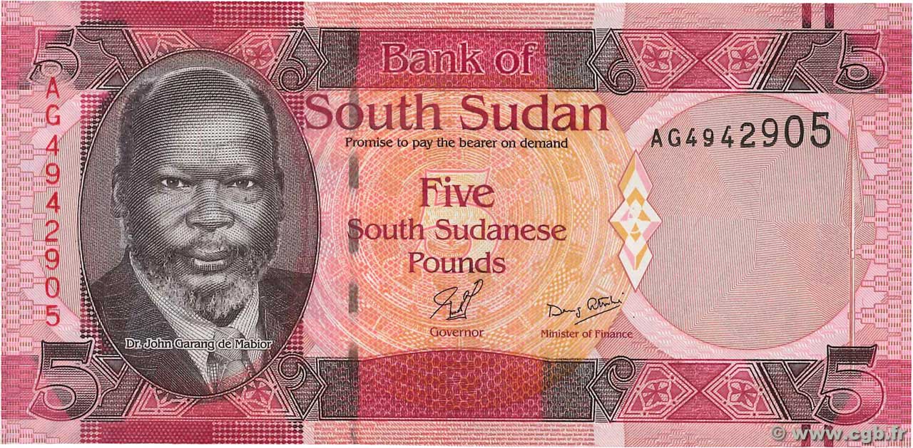 5 Pounds SUDAN DEL SUD  2011 P.06 FDC