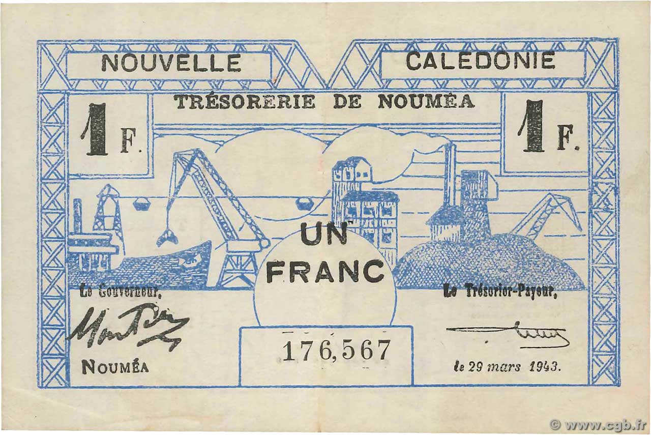 1 Franc NOUVELLE CALÉDONIE  1943 P.55b q.SPL