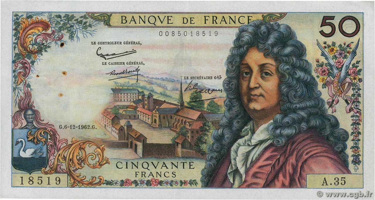 50 Francs RACINE FRANCIA  1962 F.64.03 BB