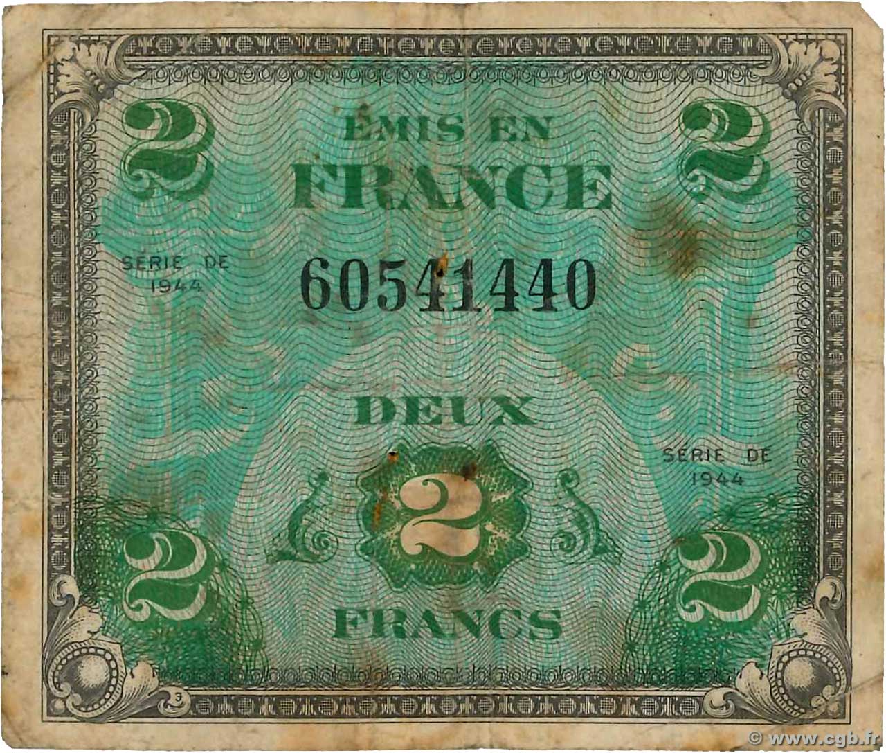 2 Francs DRAPEAU FRANKREICH  1944 VF.16.01 fS