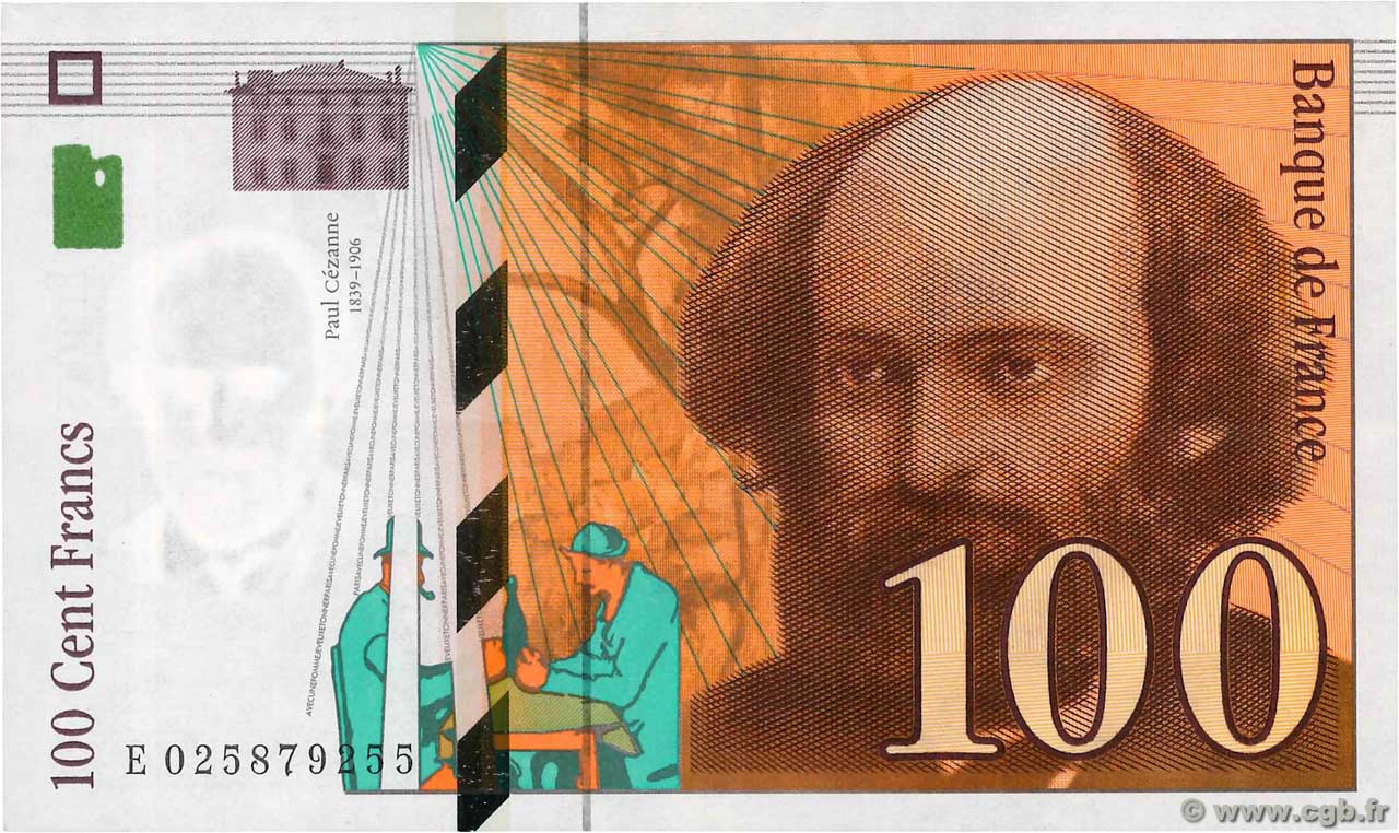 100 Francs CÉZANNE FRANCE  1997 F.74.01 XF