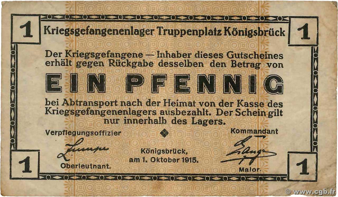1 Pfennig GERMANY Königsbrûck 1916  F