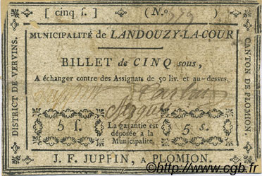 5 Sous FRANCE regionalismo e varie Landouzy La Cour 1792 Kc.02.088 MB