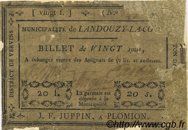 20 Sous FRANCE regionalism and miscellaneous Landouzy La Cour 1792 Kc.02.091 G