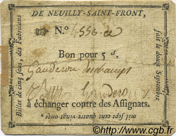 5 Sous FRANCE regionalismo e varie Neuilly Saint Front 1791 Kc.02.152 MB