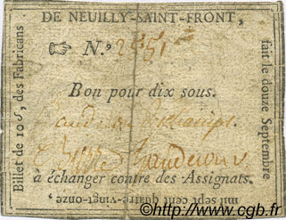 10 Sous FRANCE regionalismo e varie Neuilly Saint Front 1791 Kc.02.153 BB