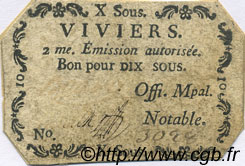 10 Sous FRANCE regionalism and miscellaneous Viviers 1792 Kc.07.201 VF
