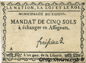 5 Sols FRANCE regionalism and various Cujoul 1792 Kc.12.029 VF