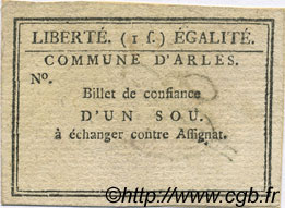 1 Sou FRANCE Regionalismus und verschiedenen Arles 1792 Kc.13.008 SS