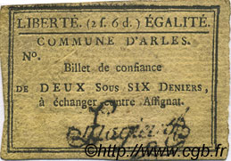 2 Sous 6 Deniers FRANCE regionalism and various Arles 1792 Kc.13.010 VF